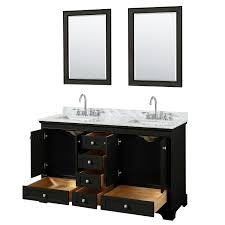 31'' h x 24'' w x 1'' d; Deborah 60 Double Bathroom Vanity Dark Espresso Beautiful Bathroom Furniture For Every Home Wyndham Collection
