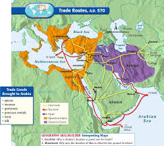 A route map is a map that shows the main roads in a particular area or the main routes. Trade Routes A D 570 Historical Maps Map European History