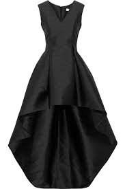 Leena Asymmetric Pointelle Trimmed Satin Mini Dress Haute Couture Tenue