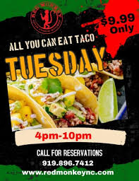 Maybe you would like to learn more about one of these? Taco Tuesday All You Red Monkey Latin Fusion Kitchen Facebook