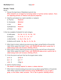 21 posts related to periodic table worksheet and answers. Worksheet 8 1 Periodic Trends