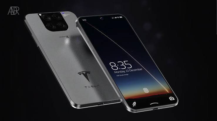 A popular conceptual render of the rumored Tesla Pi Phone, AI generated