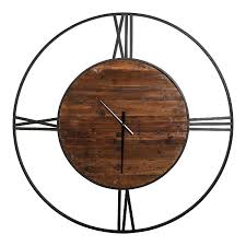 Relojes de pared ideales para la cocina, sala de estar y oficinas. 696161 Reloj De Pared De Diseno Vintage Industrial 110 Madera Y Metal Acabado Desgastado Primera Avenida