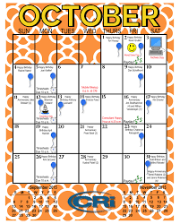 Check Out What S Going On This Month At Cri With Our October Calendar October Calendar 10 Happier Event