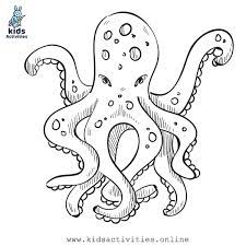 Octopus, sea animal with eight arms coloring page. Free Printable Sea Animals Coloring Pages For Kids Kids Activities