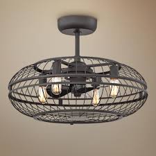 25 Casa Metallika Foundry Bronze Oval Cage Ceiling Fan 9c060 Lamps Plus Caged Ceiling Fan Ceiling Fan Ceiling Fan Design