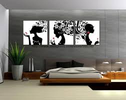 Black And White African American Wall Art Free Shipping 3 Pieces Black And White Mixture Oil Paintings Cute Lover Wall Art Modern African Ameri African American Wall Art African Wall Art Retro Wall Art