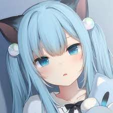 Blue haired catgirl