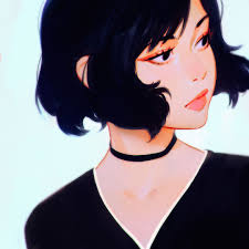 Face Framing Hair Short Wavy By Ilya Kuvshinov Digital Art Girl Art Girl Female Character Design