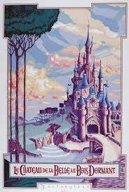 Véritable château de conte de fées avec ses flèches vertigineuses, ses tourelles richement décorées, ses toits d'un bleu royal, ses vitraux et. Le Chateau De La Belle Au Bois Dormant Disneyland Paris Vintage Disney Posters Disney Wallpaper Disneyland