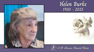 It is with deep sadness we announce the passing of Helen Dora Burke, age  94, of Amherst and formerly of Springhill, NS,