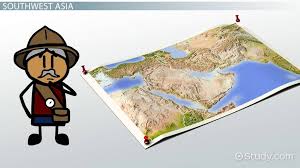This map clearly shows the large desert regions of northern africa and west asia and rivers such as the senegal the physical map includes a list of major landforms and bodies of water of north africa. Geography Of Southwest Asia Video Lesson Transcript Study Com