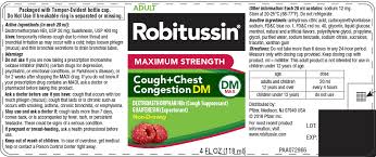 robitussin maximum strength cough plus chest congestion dm