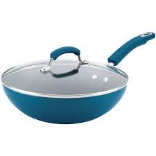 Rachael Ray 11 Inch Classic Brights Aluminum Nonstick Stir Fry Pan With Glass Lid Marine Blue Gradient Hard Enamel Walmart Com Stir Fry Pan Rachael Ray Frying Pan