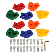 Building a rock climbing wall can be a great way to get a workout and prepare yourself for climbing without having to get out of the house. Climbing Holds 10 Rock Climbing Holds For Kids Wall Stones Small Kids Toys Grip Climbing Rock Set Without Screws Climbing Rocks For Diy Rock Climbing Wall Sports Outdoors Climbing Urbytus Com