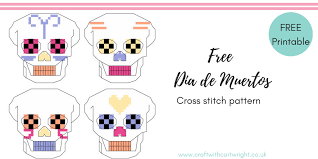See more ideas about cross stitch patterns this lavish project filled with detail would be the perfect special addition to your family ofrenda for dia de los muertos, or your modern halloween decor. Free Dia De Muertos Sugar Skulls Cross Stitch Pattern Craft With Cartwright