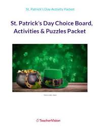 We have lots of kids st. St Patrick S Day Choice Board Activities And Puzzles Packet Teachervision