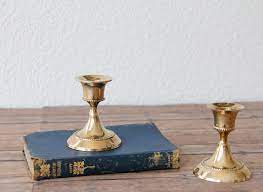 Candlesticks x 2 1895s art nouveau brass candles ecclesiastical made in scotland. Brass Candleholders Brass Candlestick Holders Small Brass Etsy Brass Candlesticks Candle Holders Candlestick Holders