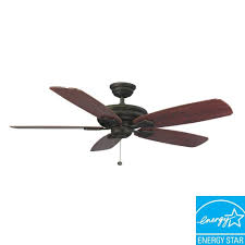 Hampton Bay Heirloom 52 In Indoor Outdoor Oil Rubbed Bronze Ceiling Fan 51218 The Home Depot Bronze Ceiling Fan Ceiling Fan Outdoor Ceiling Fans