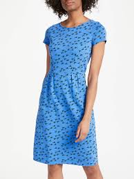 Boden Phoebe Jersey Dress Soft Blue Birds At John Lewis Partners