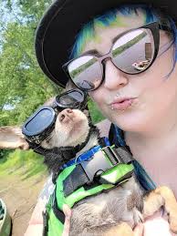 Rocco's riding with new gear, Doggles and Flack jacket