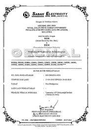 Sabah electricity sdn bhd established in 1998, is an 80%. Our Certifications Gecmal Sdn Bhd
