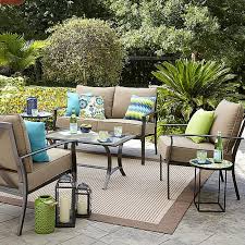 Garden Oasis Harrison 4 Piece Cushion Seating Set Tan Sears 299 99 Outdoor Seating Set Patio Furniture Replacement Cushions Outdoor Seating