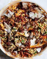 Herby Barley Salad With Butter Basted Mushrooms Recipe Barley Salad Stuffed Mushrooms Autumn Salad Recipes