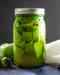Best Quick Pickled Green Tomatoes A Couple Cooks Recipe In 2020 Pickled Green Tomatoes Green Tomatoes Green Tomato Recipes