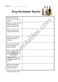 Che 261 alcohol worksheet name _ 1. Alcohol Esl Worksheet By Mrgreen10