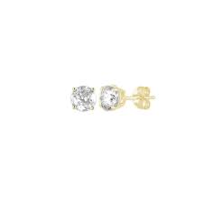 Details About 14kt Yellow Gold 0 15 Ct Genuine Natural Diamond Round Stud Earrings