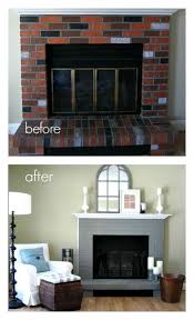Fireplace transformation red brick fireplace makeover ideas. Out With The Brick In With The Gray Concrete Masonry Fireplaces Mantels Home Decor Painting It Was Such An Easy Wa Fireplace Makeover Paint Fireplace Home