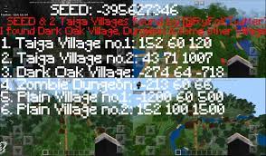 Use a seed to spawn in a particular biome or near an interesting structure such as a village or temple. Minecraft Bedrock Edition Seed 395627346 2 Taiga Villages 2 Plain Villages 1 Dark Oak Village Dungeon Close To Spawn I Hope You Enjoy It Minecraftseeds