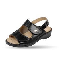 Bequeme schuhe in aktuellen modedesigns sind das merkmal der marke helvesko. Damen Halux Valgus Sandalette Mit Stretch Einsatz Wechselfussbett Gesundheitsschuhe Berufschuhe Markenschuhe Esd Schuhe