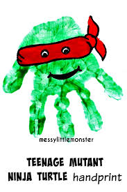 40+ ninja turtle christmas coloring pages for printing and coloring. Teenage Mutant Ninja Turtle Handprint Messy Little Monster