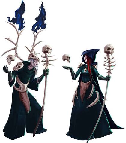 The Necromancer walks the darkest paths. Without blood to warm their veins  and void of all mortal stirrings, they are the shadow of a cold dream.  Wrapping icy fingers around the throats