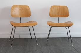 Eames Molded Plywood Dining Chair With Metal Base An Orange Moon Mid Century Modern Antiques Vintage Furniture Chicago