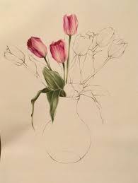 Tulips 3 Made With Color Pencils Tulips Art Flower Drawing Floral Watercolor