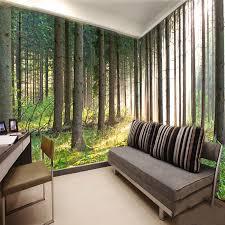 Trees and lawn next to a lake. Buy Zhen Heart Home Real Living Room 3d Wallpaper Natural Scenery Trees Forest Woods Wallpaper In Cheap Price On Alibaba Com