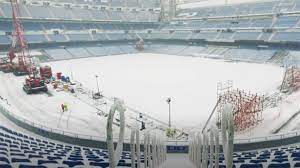 The santiago bernabéu stadium has undergone several renovations over the years, which have resulted in it looking stylish today. Real Madrid S Bernabeu Stadium Under Snow Video Soccer Dugout On Sports Illustrated