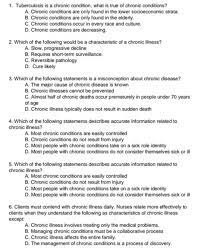 Solved 1 Tuberculosis Is A Chronic Condition What Is Tr Chegg Com