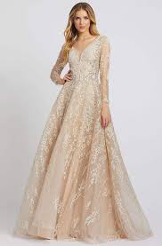 Mac duggal's fabulous gowns would not be out of place on the red carpet. Mac Duggal Evening 20212d Long Sleeve Embroidered A Line Gown From Mac Duggal Accuweather Shop