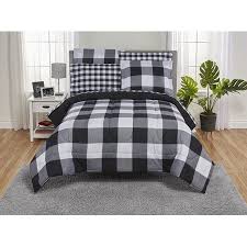 Black And White Buffalo Check Bedding Queen Mainstays Buffalo Check Bed In A Bag Bedding Set Walmart Com Buffalo Check Bedding Bed In A Bag Bedding Set