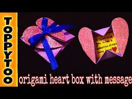Origami Heart Box With Message Cute Gift For Loved Ones Toppytoo Tamil Youtube Origami Heart Heart Box Origami