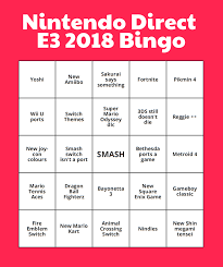 Though if it gets delayed and pushed aside, my bingo is screwed xd. Nintendo Direct E3 2018 Bingo Nintendo Switch Forum Page 1