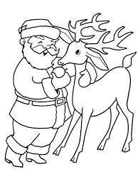 Ausmalbilder Weihnachtsmann Und Sein Rentier Besteausmalbilder De