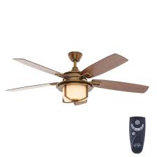 Hampton Bay Devereaux Ii 52 In Indoor Weathered Brass Ceiling Fan With Light Kit And Remote Control Al685 Wb The Home Depot In 2020 Brass Ceiling Fan Ceiling Fan With Light Ceiling Fan