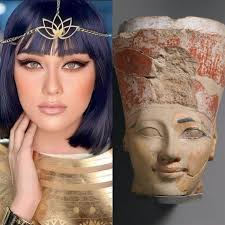 Some details of the Bust of Queen Nefertiti.