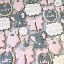 Elephant Baby Shower Cookies Baby Shower Cookies Elephant Cookies Blushbakeryca Dumbo Baby Shower Baby Shower Cakes Girl Baby Shower Elephants Girl