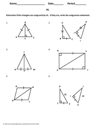 Theorems and postulates for proving triangles congruent. Geometry Worksheet Hypotenuse Leg By My Math Universe Tpt